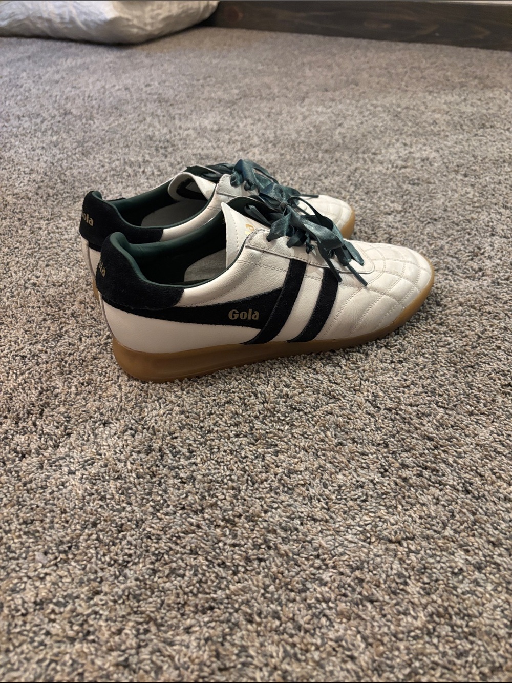 gola anthropologie women’s white black & green sneakers - Picture 4 of 5